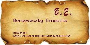 Borsoveczky Erneszta névjegykártya